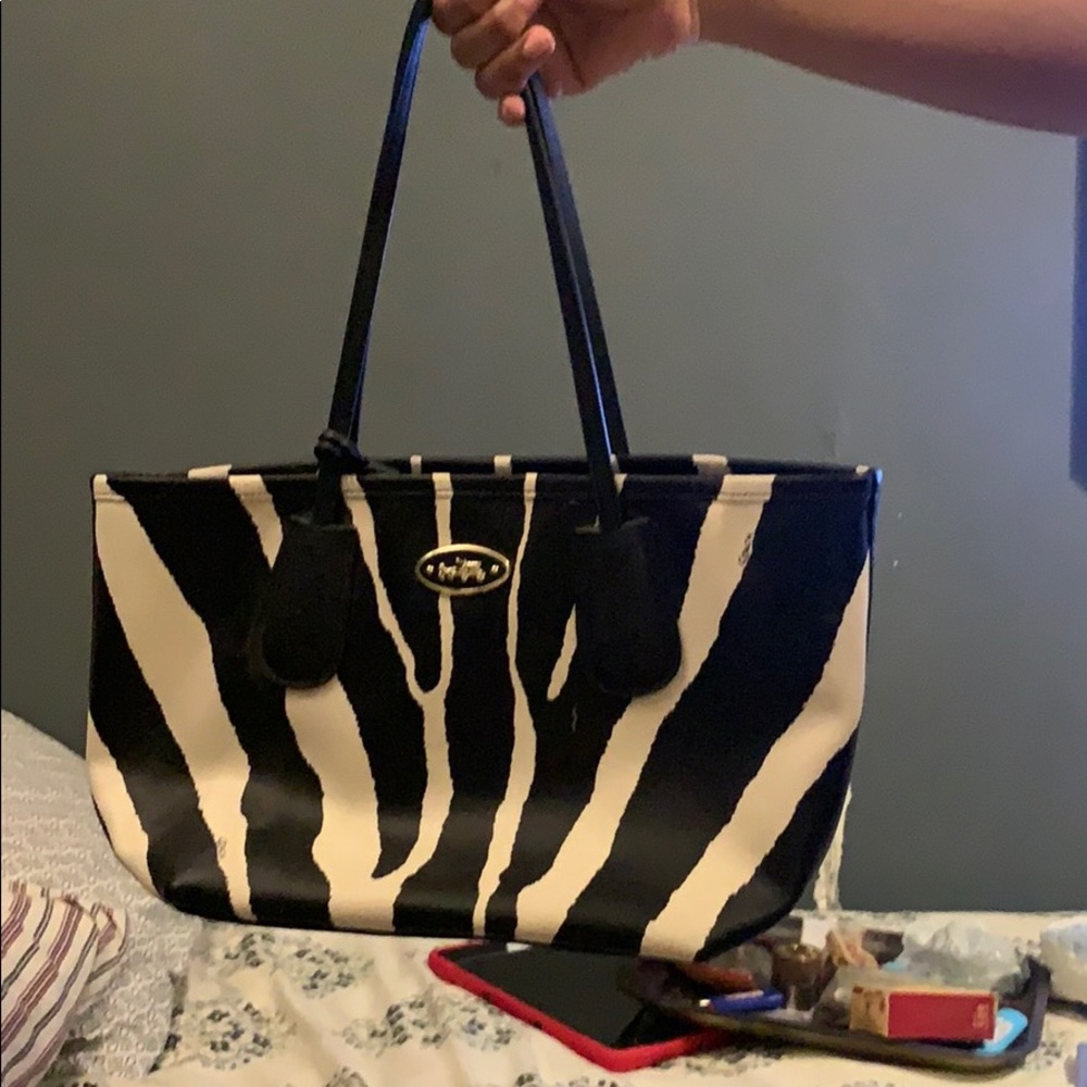 Small Zebra Coach Tote